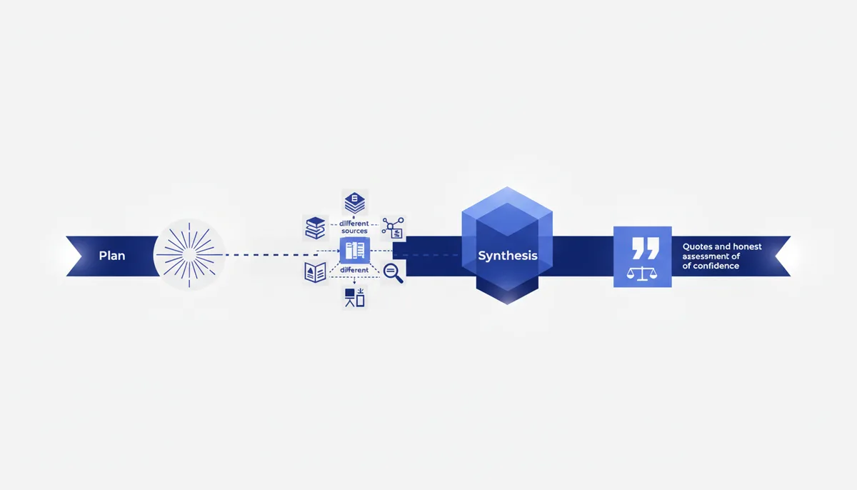 Deep research: plan, sources, synthesis
